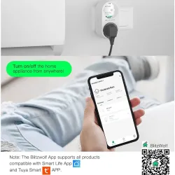 BW-SHP7 -16A 3680W - Wandsteckdose - Dual-EU-Stecker - WiFi - Timer - Fernbedienung - Alexa - Google