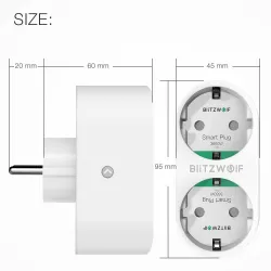 BW-SHP7 -16A 3680W - Wandsteckdose - Dual-EU-Stecker - WiFi - Timer - Fernbedienung - Alexa - Google