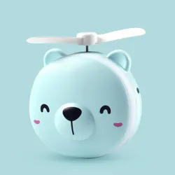 Mini pocket mirror - with fan - LED light - piggy head shape