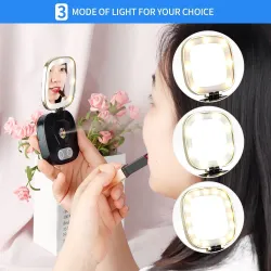 Mini makeup mirror - wIth LED light / sprayer - nano mistMake-Up