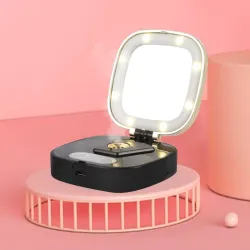 Mini makeup mirror - wIth LED light / sprayer - nano mistMake-Up