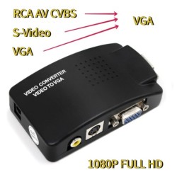Adapter AV do VGA - konwerter RCA VGA - przełącznik - 1080P HD
