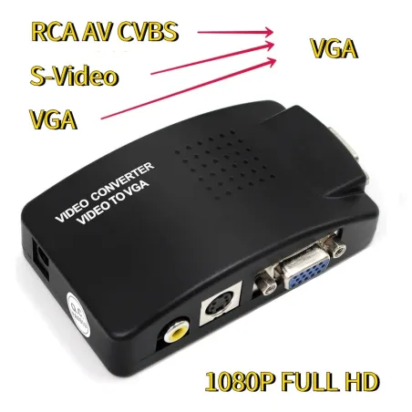 Adapter AV do VGA - konwerter RCA VGA - przełącznik - 1080P HDPrzełączniki HDMI