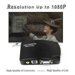 Adapter AV do VGA - konwerter RCA VGA - przełącznik - 1080P HDPrzełączniki HDMI