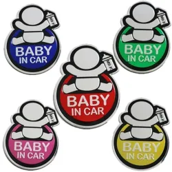 Baby In Car - 3D aluminium autosticker - waterdichtStickers