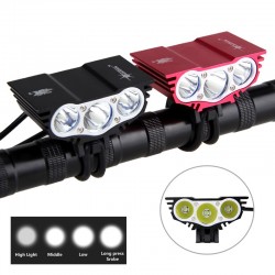 8000 lumen T6 LED - cykelfrontljuslampa - 4-läges ficklampa - batteripaket och laddare