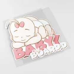 Baby On Board - śpiące dziecko - naklejka na samochódNaklejki