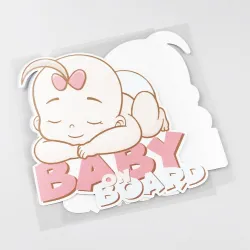 Baby On Board - śpiące dziecko - naklejka na samochódNaklejki