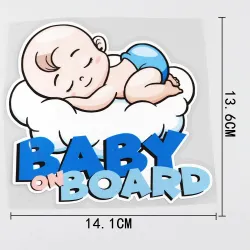 Baby On Board - śpiące dziecko - naklejka na samochódNaklejki