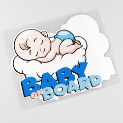 Baby On Board - śpiące dziecko - naklejka na samochódNaklejki