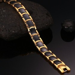 Energie armband - magnetisch - zwart keramiek - goud - zilverArmbanden