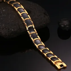 Energie armband - magnetisch - zwart keramiek - goud - zilverArmbanden