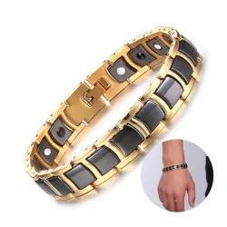 Energie armband - magnetisch - zwart keramiek - goud - zilverArmbanden