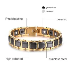 Energie armband - magnetisch - zwart keramiek - goud - zilverArmbanden