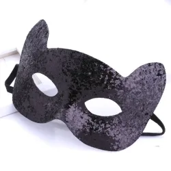 Glitzerkätzchen - Augenmaske - für Halloween / Maskeraden