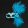 Venezianische Augenmaske - mit Federn / Glitzer - für Halloween / Maskeraden