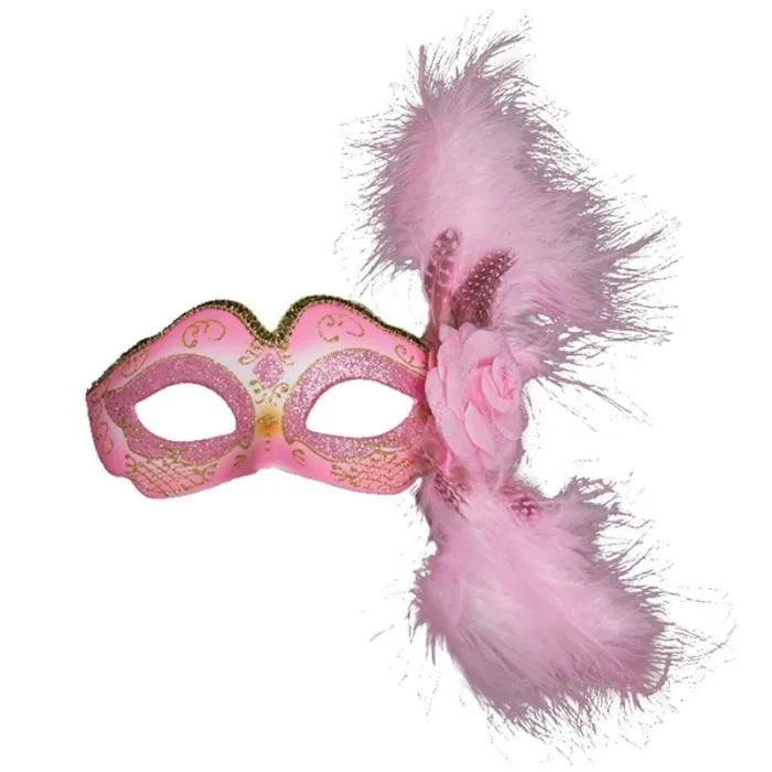 Venetiaans oogmasker - met veren / glitter - voor Halloween / maskeradesMaskers