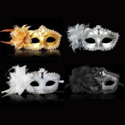 Seksowna wenecka maska na oczy - z diamentami / piórami / kwiatami - na Halloween / maskaradyMaski