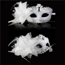 Sexy venezianische Augenmaske - mit Rauten / Federn / Blumen - für Halloween / Maskeraden