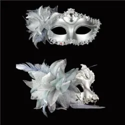 Sexy venezianische Augenmaske - mit Rauten / Federn / Blumen - für Halloween / Maskeraden