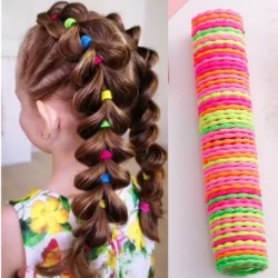 Elastyczne gumki do włosów - kolorowy nylon - 50 sztukSpinki Do Włosów