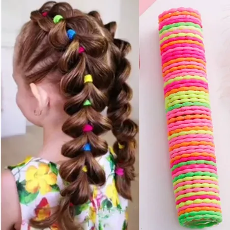 Pinzas de cabelloElastic hair bands - colorful nylon - 50 pieces