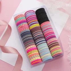 Elastische Haarbänder - buntes Nylon - 50 Stück
