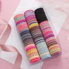 Elastyczne gumki do włosów - kolorowy nylon - 50 sztukSpinki Do Włosów