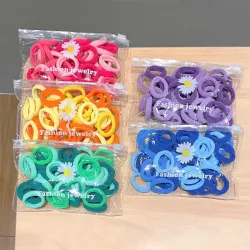 Bunte Nylon-Haargummis - 50 Stück