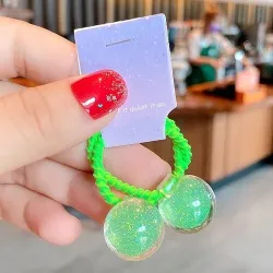 Hair elastics - with starry ball - 2 pieces