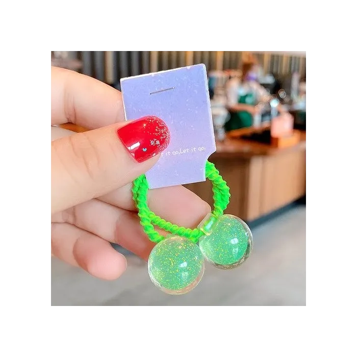 Hair elastics - with starry ball - 2 pieces