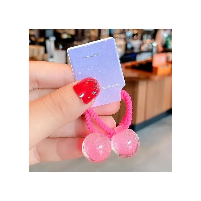 Hair elastics - with starry ball - 2 pieces