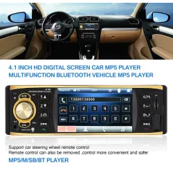 4,1 tommer - 1 Din - bilradio - fjernkontroll - HD - Bluetooth - 12V - USB - AUX - FM