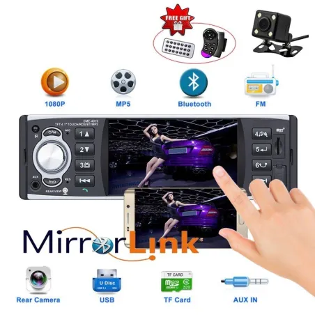Din 14.1 Pulgadas - 1 Din - autorradio - mando a distancia - HD - Bluetooth - 12V - USB - AUX - FM