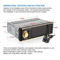 4,1 cala - 1 Din - radio samochodowe - pilot - HD - Bluetooth - 12V - USB - AUX - FMDin 1