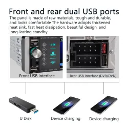 4 Inch - 1 Din - autoradio - Bluetooth - 1080P - HD - SD - FM - Android MP5 - 2 USB - MirrorlinkRadio