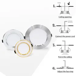 Oświetlenie sufitowe LED - wpuszczana okrągła lampa - 5W / 9W / 12W / 15W / 18W - AC 220V-240V - 10 sztukŚwiatła sufitowe