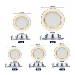 Oświetlenie sufitowe LED - wpuszczana okrągła lampa - 5W / 9W / 12W / 15W / 18W - AC 220V-240V - 10 sztukŚwiatła sufitowe