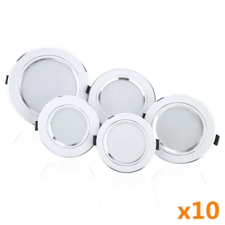 Oświetlenie sufitowe LED - wpuszczana okrągła lampa - 5W / 9W / 12W / 15W / 18W - AC 220V-240V - 10 sztukŚwiatła sufitowe