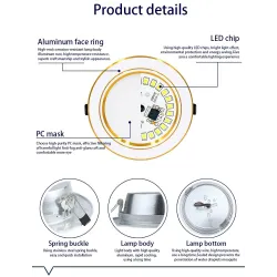 Oświetlenie sufitowe LED - wpuszczana okrągła lampa - 5W / 9W / 12W / 15W / 18W - AC 220V-240V - 10 sztukŚwiatła sufitowe
