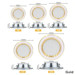 Oświetlenie sufitowe LED - okrągła wpuszczana lampa - 5W / 9W / 12W / 15W / 18W - AC 220V-240V - 1 sztukaŚwiatła sufitowe