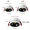Lampa sufitowa LED - wpuszczana - ściemnialna - antyodblaskowa - konstrukcja plastra miodu - 7W / 12W / 18W / 20WOświetlenie ...