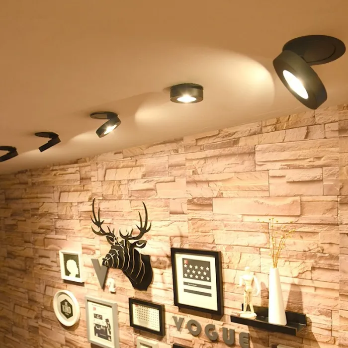 Lampa sufitowa LED - wpuszczana - obrotowa - ściemnialna - COB - wbudowane oświetlenie punktowe - 3W / 5W / 7W / 9W / 12WŚwia...