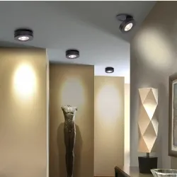 Lampa sufitowa LED - wpuszczana - obrotowa - ściemnialna - COB - wbudowane oświetlenie punktowe - 3W / 5W / 7W / 9W / 12WŚwia...