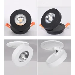 Lampa sufitowa LED - wpuszczana - obrotowa - ściemnialna - COB - wbudowane oświetlenie punktowe - 3W / 5W / 7W / 9W / 12WŚwia...