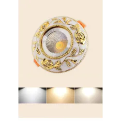 Amerykański styl - luksusowa złota lampa sufitowa - oświetlenie punktowe - wpuszczana - ściemnialna - COB - LED - 3W / 5W / 7...