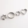 Ausstechform - Stern / Herz / Blume - Edelstahl - 12 Stück