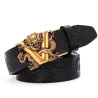 Luxe leren riem - met automatische gesp - V letter / snake designRiemen
