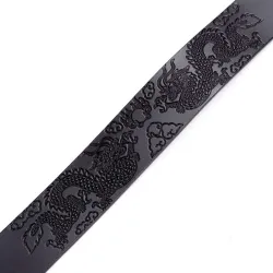 Luxurious leather belt - with automatic buckle - V letter / snake design
