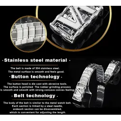 Luxurious stainless steel belt - punk style - buckle with panther